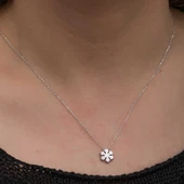 925 Ayar Gümüş Minimal Kar Tanesi Kadın Kolye T8656 thumbnail 3