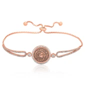 925 Ayar Gümüş Rose Kıtmir Bileklik T3849 - 1