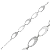 925 Ayar Gümüş Taşlı Oval Bileklik BR0460245 - 1