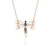 925 Ayar Gümüş Rose Yusufçuk Kadın Gümüş Kolye T7378 thumbnail 3