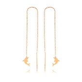 925 Ayar Gümüş Zincirli Yunus Balığı Küpe EA1160054 thumbnail 1