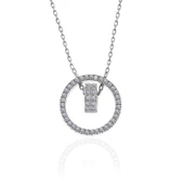 925 Ayar Gümüş İç İçe Geçmiş Halka Kadın Kolye T7488 thumbnail 2