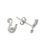 925 Ayar Gümüş Kuğu Çivili Küpe EA1540004 thumbnail 2