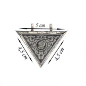 925 Ayar Gümüş Üçgen İçi Açılabilen Gül Muskalık Gümüş Kolye T6061 thumbnail 2