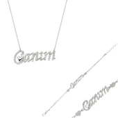 925 Ayar Gümüş Canım Yazılı Kalp Set ST2610068 - 1