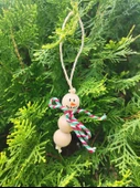 Kardan Adam Figürlü Yılbaşı Ağacı Süsü 12 Adet Boncuk Çapı 1.8 mm Uzunluk Askı İpi Dahil 13 cm thumbnail 3