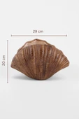 Mira Ahşap Dokulu Seramik Midye Vazo (29x20 cm) thumbnail 6