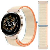 Huawei Watch GT3 42mm GT2 42mm İle Uyumlu Ayarlanabilir Cırt Cırtlı Yumuşak Spor Kumaş Örgü Kordon  Bej thumbnail 1