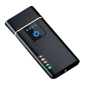 Elektronik Şarj Edilebilir Alevsiz Usb Dokunmatik Siyah Çakmak - Kutulu thumbnail 2