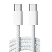 ScHitec 240W 3Metre Type-C to Type-C Örgülü Hızlı Data ve Şarj Kablosu Beyaz TC35 thumbnail 8