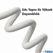 ScHitec 240W 3Metre Type-C to Type-C Örgülü Hızlı Data ve Şarj Kablosu Beyaz TC35 thumbnail 9