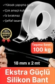 Çok Amaçlı Çift Taraflı İz Bırakmaz Montaj Tamir Bandı Şeffaf Güçlü Silikon Bant 18mm X 2mt 1 Adet thumbnail 1