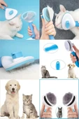 Özel Üretim Mavi Kendini Temizleyen Otomatik Tuşlu Evcil Hayvan Pet Tüy Toplayıcı Kedi Köpek Tarağı - 6