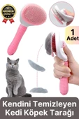 Özel Üretim Pembe Kendini Temizleyen Otomatik Tuşlu Evcil Hayvan Pet Tüy Toplayıcı Kedi Köpek Tarağı - 1