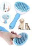 Özel Üretim Mavi Kendini Temizleyen Otomatik Tuşlu Evcil Hayvan Pet Tüy Toplayıcı Kedi Köpek Tarağı - 2