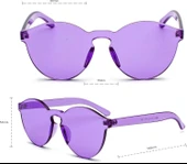 CEYLAN ADAM Sert Mika Oval Şekilli Çerçevesiz Mor Gözlük Retro Parti 5x14 Cm thumbnail 2