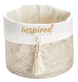 Yuvarlak Katlanabilir Çok Amaçlı Saklama Organizer Kutu Keçe Sepet (3 Boy) thumbnail 6