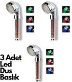 3 Adet Tasarruflu Boncuklu Ledli Duş Başlık-pil Veya Elektrik Gerekmez Kinetik Enerjili thumbnail 1