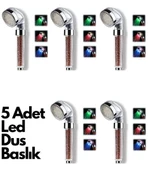 5 Adet Tasarruflu Boncuklu Ledli Duş Başlık-pil Veya Elektrik Gerekmez Kinetik Enerjili thumbnail 1