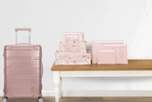 Baby 6'lı Desenli Fileli Bavul Valiz İçi Düzenleyici Çok Amaçlı Organizer (pembe) thumbnail 3