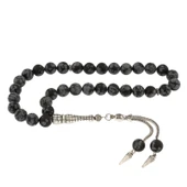 Supertrend doğaltaş Metal Püsküllü Obsidyen Taşı Tesbih - 1