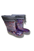 Konçlu Peluşlu Kadın Yağmur Çizmesi 36-40 Mürdüm Çiçekli thumbnail 3