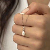 Supertrend Gümüş Damla İnci Bayan Kolye thumbnail 5