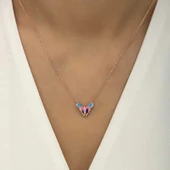 Supertrend Gümüş Rose Minimal Kelebek Bayan Kolye - 2