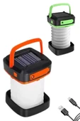 Katlanabilir Kamp Lambası Akordiyon Lamba Şarjlı 3 Kademeli Solar - 2