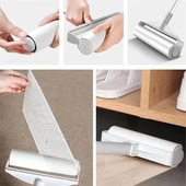 Teleskopik Saplı 24 Cm Yapışkanlı Tüy Rulosu Uzayabilen Hav Tüy Toz Toplayıcı Rulo 2 Yedekli thumbnail 4