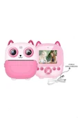 CEYLAN ADAM Dijital Video Fotoğraf App Destekli Çocuk Kamerası Termal Resim Kağıt Baskılı Yazıcı Pembe thumbnail 1
