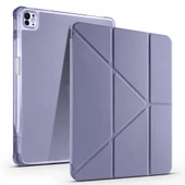 Zore Apple ile uyumlu iPad Air 13 2024 Kılıf Tri Folding Kalem Bölmeli Standlı Kılıf thumbnail 12