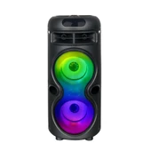 Zore GD-2402 Dijital LED Göstergeli FM Radyolu Mikrofonlu RGB TWS Çift 4 inç Stereo Bass Kablosuz Karaoke Hoparlör - 3