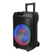 Zore GD-1203 Dijital LED Göstergeli FM Radyolu Mikrofonlu RGB TWS 12 inç Stereo Bass Kablosuz Karaoke Hoparlör - 2