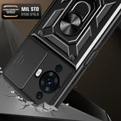 Zore Huawei ile uyumlu Nova 12S Kılıf Magnetik Standlı Kamera Korumalı Sürgülü Vega Kapak - 4