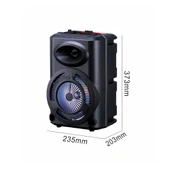 Zore GD-903 Dijital LED Göstergeli FM Radyolu Mikrofonlu RGB TWS 8 inç Stereo Bass Kablosuz Karaoke Hoparlör - 4