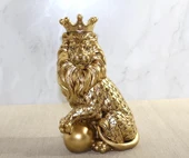 CEYLAN ADAM Polyester Dekoratif Taçlı Aslan Figürü Alk2574 - 1