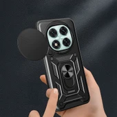 Zore Xiaomi ile uyumlu Poco X7 Kılıf Magnetik Standlı Kamera Korumalı Sürgülü Vega Kapak - 2