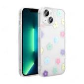 Apple iPhone 14 Kılıf Şeffaf Figürlü Zore Folk Sert Kapak thumbnail 1