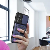 Zore Xiaomi ile uyumlu Mi 12 Lite Kılıf Magnetik Standlı Kamera Korumalı Sürgülü Vega Kapak - 7