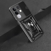 Zore Vivo ile uyumlu Y29 4G Kılıf Magnetik Standlı Kamera Korumalı Sürgülü Vega Kapak - 3