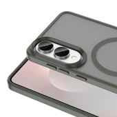 Zore Galaxy ile uyumlu S25 Edge Kılıf M-safe Şarj Özellikli Mat Arka Yüzey Sio Kapak - 11