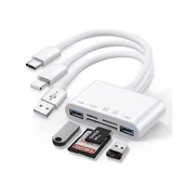 Zore All Round 5in1 Type-C & Lightning & USB Çıkışlı OTG Hafıza Kart Okuyucu - 2