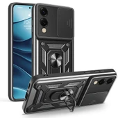 Zore Galaxy ile uyumlu S25 Edge Kılıf Magnetik Standlı Kamera Korumalı Sürgülü Vega Kapak - 9