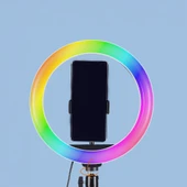 Zore MJ20 RGB Light 8 inç Işıklı Telefon Tutucu Ring Light - 5