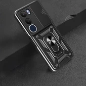 Zore Vivo ile uyumlu Y19S Kılıf Magnetik Standlı Kamera Korumalı Sürgülü Vega Kapak - 4