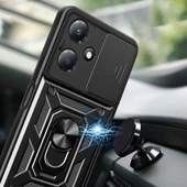 Zore İnfinix ile uyumlu Hot 30 Play Kılıf Magnetik Standlı Kamera Korumalı Sürgülü Vega Kapak - 5