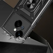 Zore Tecno ile uyumlu Spark Go 1 2025 Kılıf Magnetik Standlı Kamera Korumalı Sürgülü Vega Kapak thumbnail 3