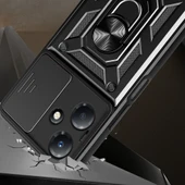 Zore İnfinix ile uyumlu Hot 30 Play Kılıf Magnetik Standlı Kamera Korumalı Sürgülü Vega Kapak - 4