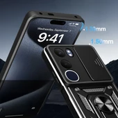 Zore Vivo ile uyumlu Y19S Kılıf Magnetik Standlı Kamera Korumalı Sürgülü Vega Kapak - 3